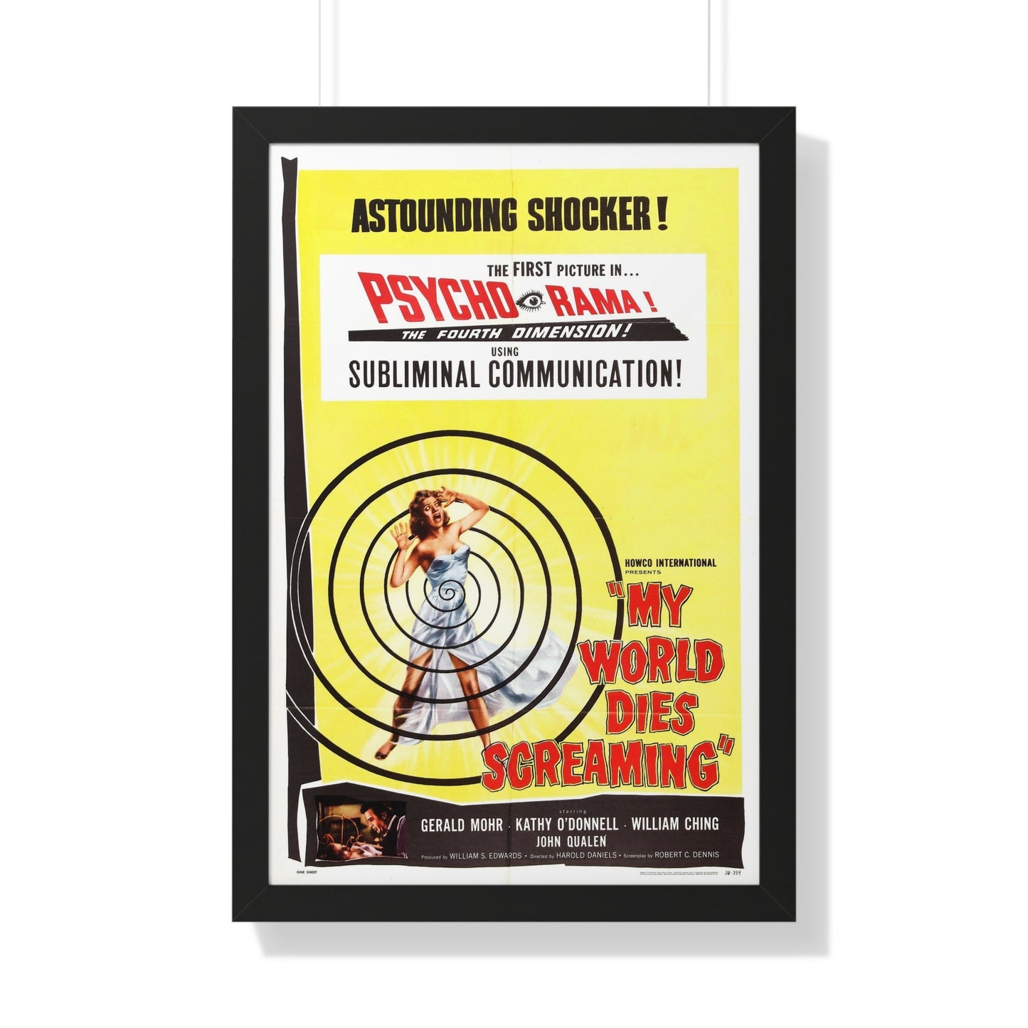 MY WORLD DIES SCREAMING 1958 - Framed Movie Poster-20" x 30"-The Sticker Space