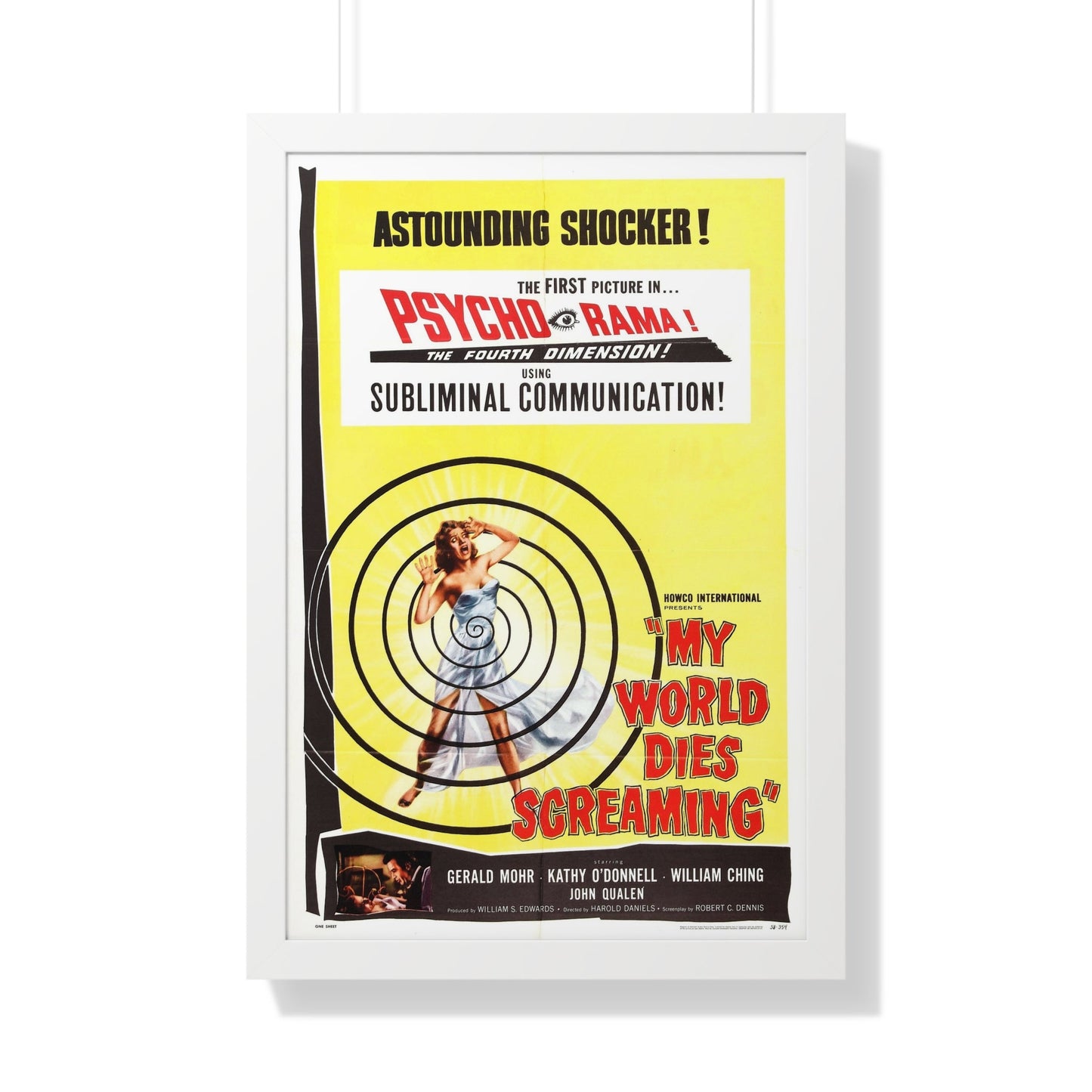 MY WORLD DIES SCREAMING 1958 - Framed Movie Poster-20" x 30"-The Sticker Space