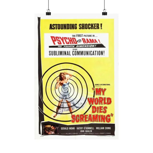 MY WORLD DIES SCREAMING 1958 - Paper Movie Poster 12″ x 18″ Matte - The Sticker Space