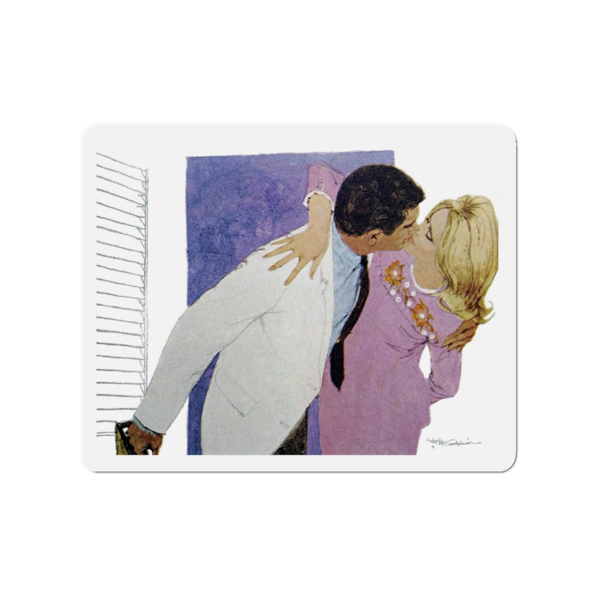 My young and truly love, Good Housekeeping, May 1966 (Magazine Illustration) Refrigerator Magnet-3" x 3"-The Sticker Space