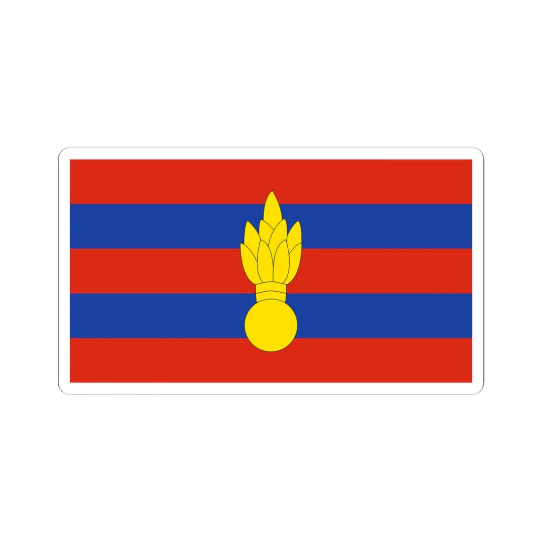 Myanmar Military Engineers Flag (Myanmar) STICKER Vinyl Kiss-Cut Decal 4 Inch White - The Sticker Space