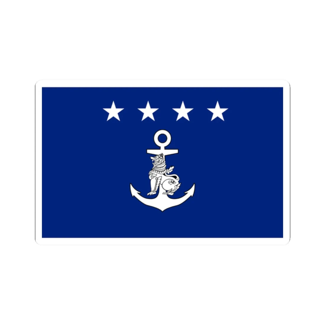 Myanmar Navy Admiral Flag (Myanmar) STICKER Vinyl Kiss-Cut Decal 2 Inch White - The Sticker Space