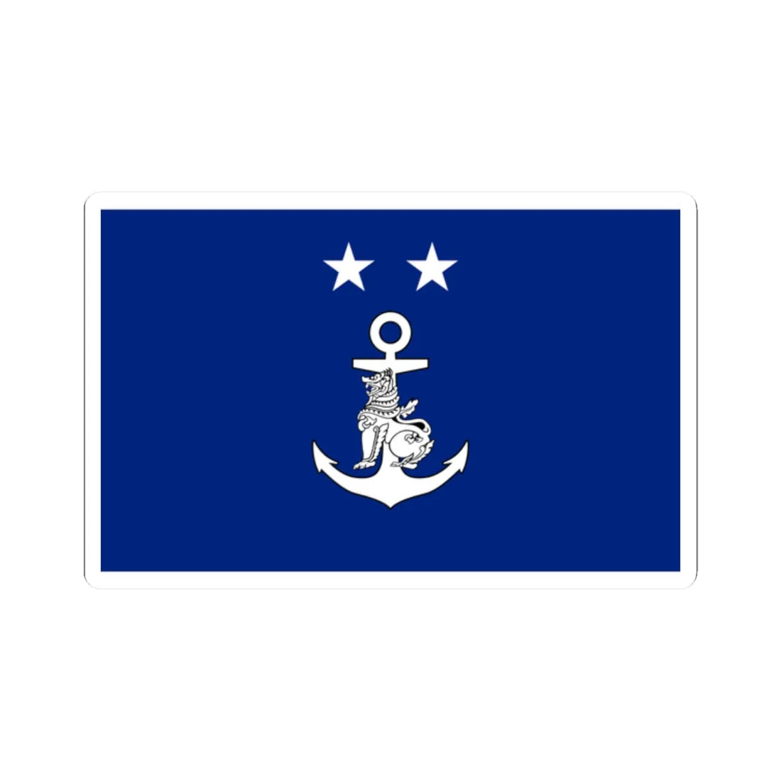Myanmar Navy Rear-Admiral Flag (Myanmar) STICKER Vinyl Kiss-Cut Decal 2 Inch White - The Sticker Space