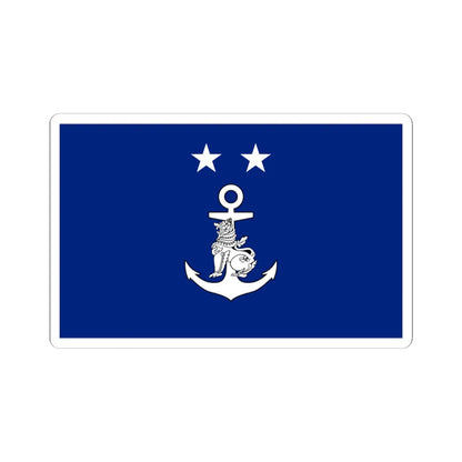 Myanmar Navy Rear-Admiral Flag (Myanmar) STICKER Vinyl Kiss-Cut Decal 4 Inch White - The Sticker Space