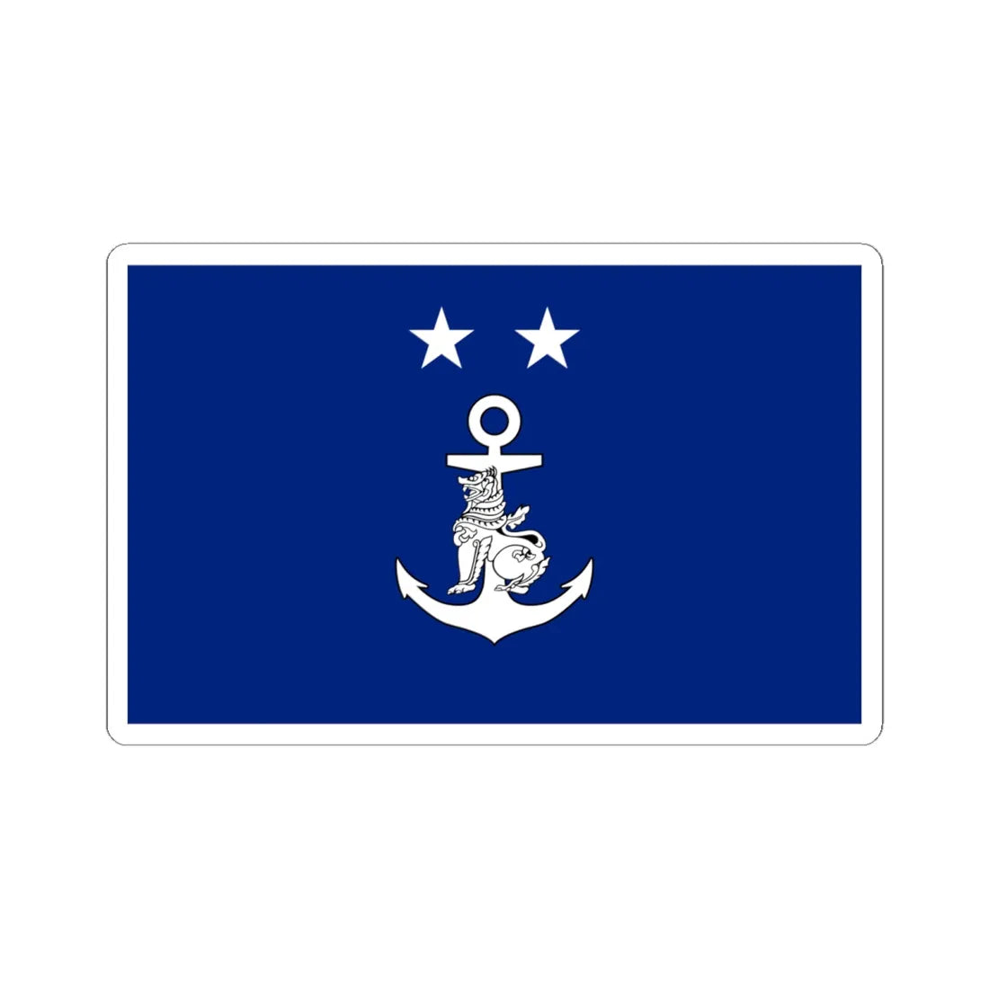 Myanmar Navy Rear-Admiral Flag (Myanmar) STICKER Vinyl Kiss-Cut Decal 6 Inch White - The Sticker Space