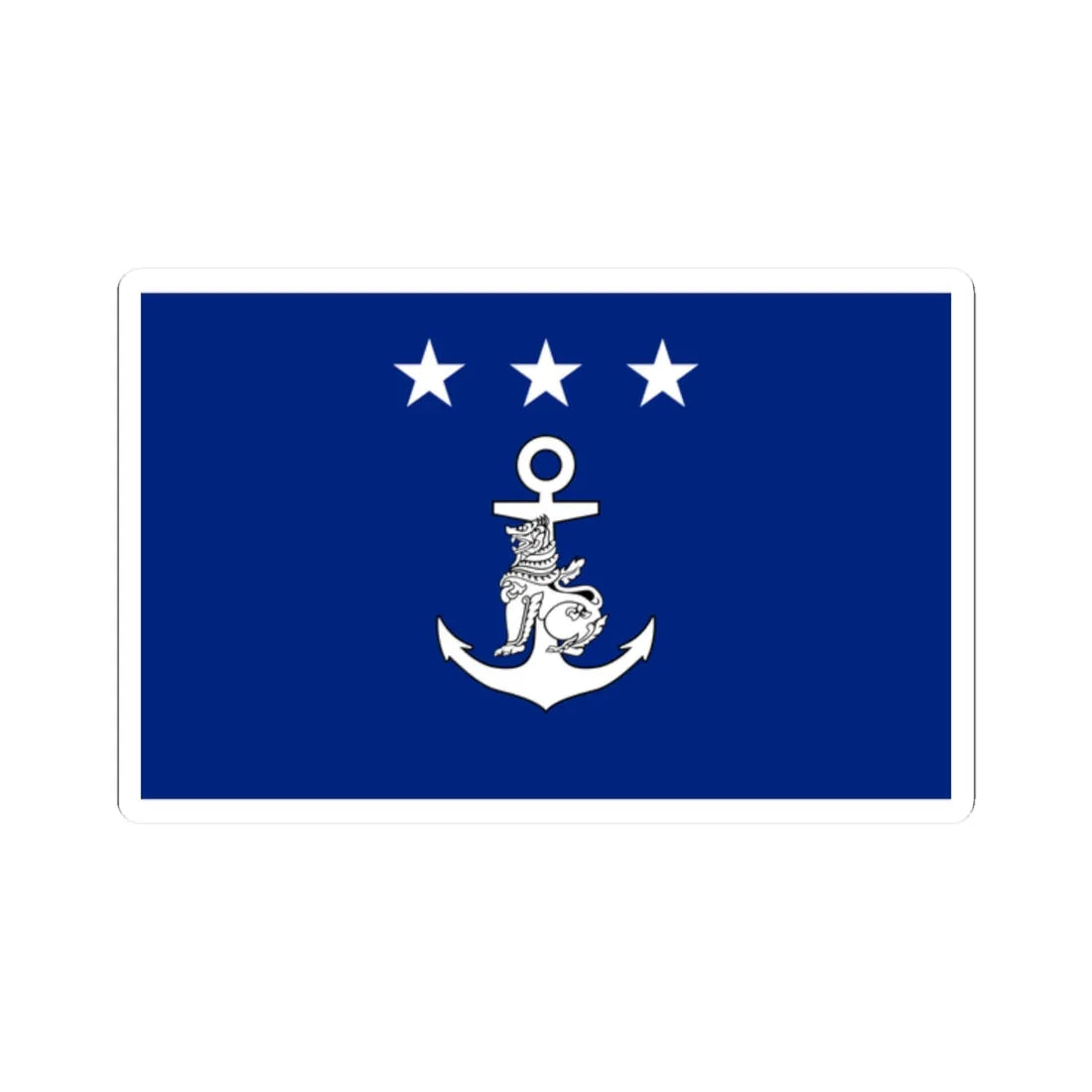 Myanmar Navy Vice-Admiral Flag (Myanmar) STICKER Vinyl Kiss-Cut Decal 2 Inch White - The Sticker Space