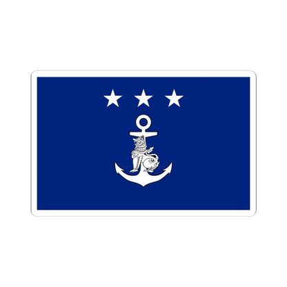 Myanmar Navy Vice-Admiral Flag (Myanmar) STICKER Vinyl Kiss-Cut Decal 3 Inch White - The Sticker Space