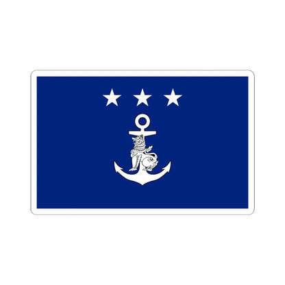 Myanmar Navy Vice-Admiral Flag (Myanmar) STICKER Vinyl Kiss-Cut Decal 6 Inch White - The Sticker Space