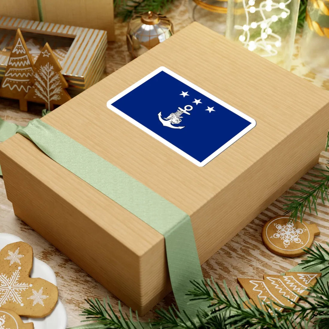 Myanmar Navy Vice-Admiral Flag (Myanmar) STICKER Vinyl Kiss-Cut Decal - The Sticker Space