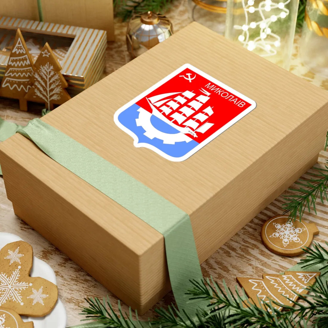 Mykolaiv Sov COA (Soviet Union) (Coat of Arms) STICKER Vinyl Kiss-Cut Decal - The Sticker Space