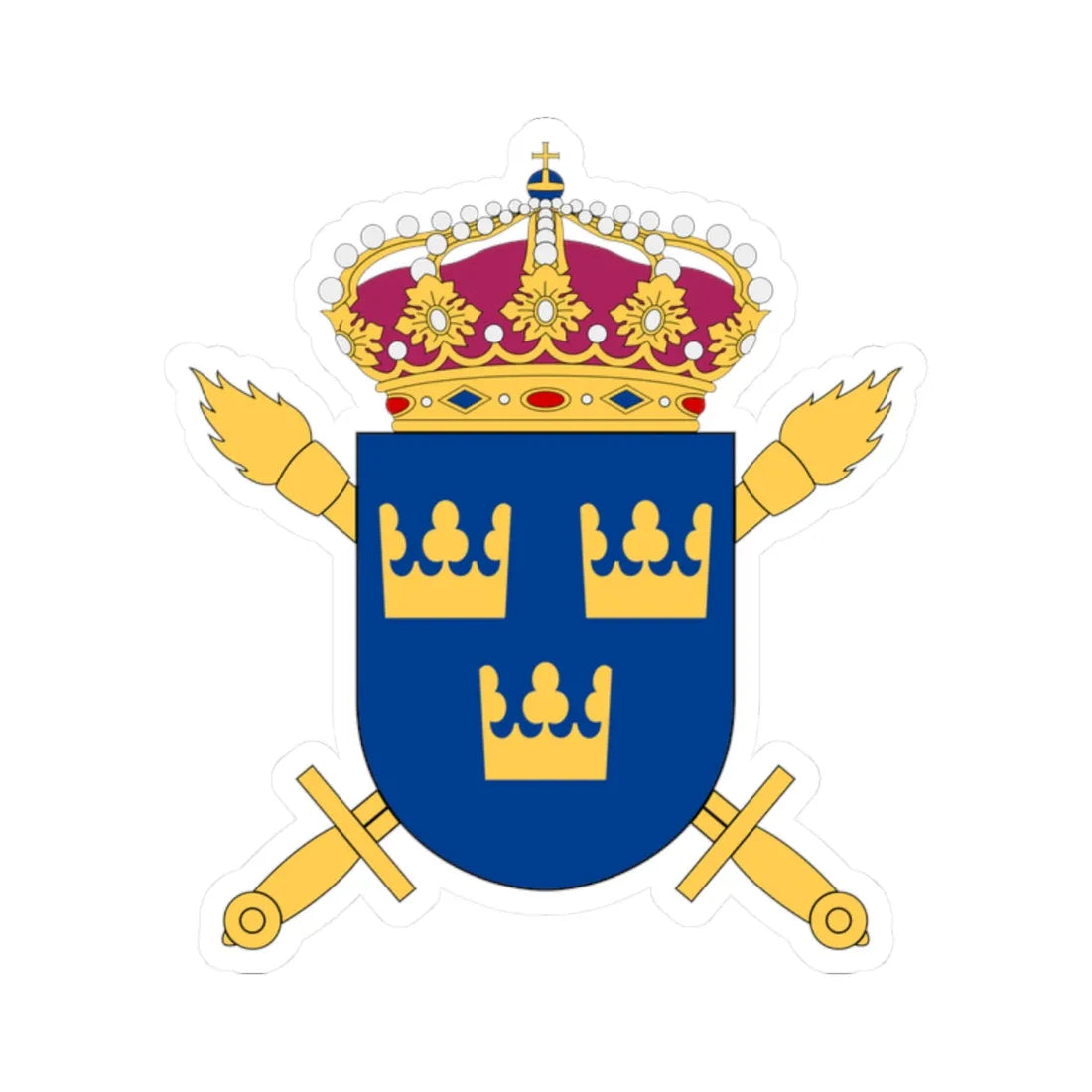 Myndigheten för totalförsvarsanalys vapen (Sweden) (Coat of Arms) STICKER Vinyl Kiss-Cut Decal 2 Inch White - The Sticker Space