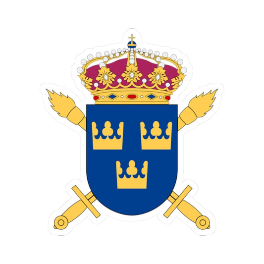 Myndigheten för totalförsvarsanalys vapen (Sweden) (Coat of Arms) STICKER Vinyl Kiss-Cut Decal 2 Inch White - The Sticker Space