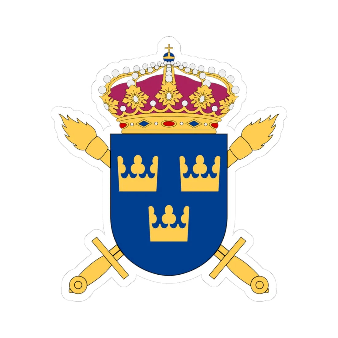 Myndigheten för totalförsvarsanalys vapen (Sweden) (Coat of Arms) STICKER Vinyl Kiss-Cut Decal 3 Inch White - The Sticker Space