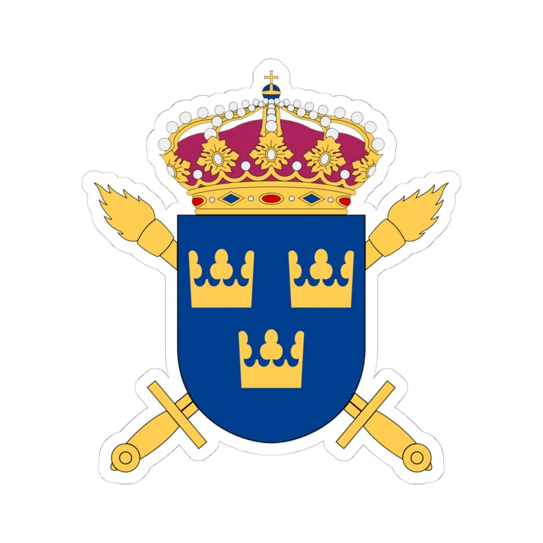 Myndigheten för totalförsvarsanalys vapen (Sweden) (Coat of Arms) STICKER Vinyl Kiss-Cut Decal 4 Inch White - The Sticker Space
