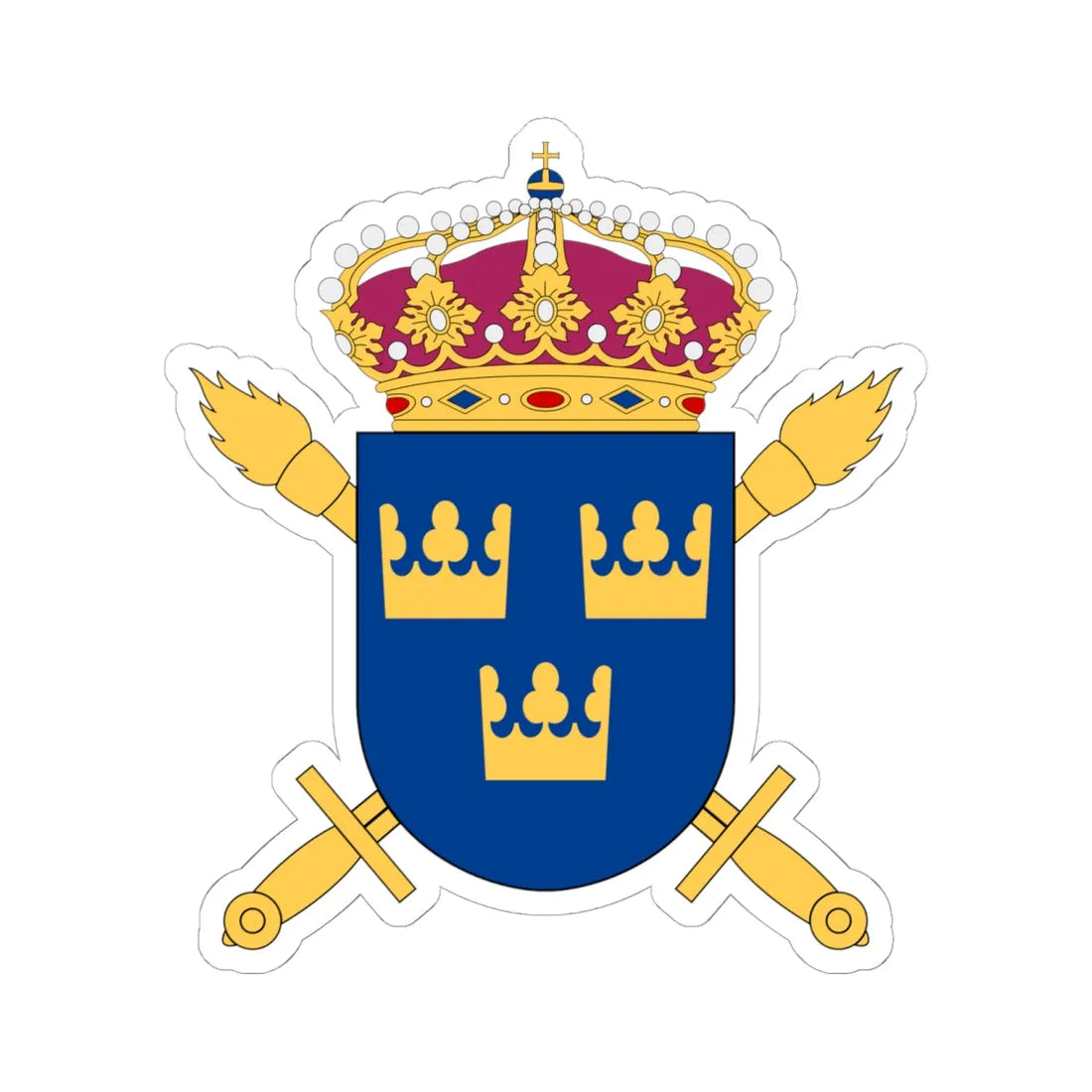 Myndigheten för totalförsvarsanalys vapen (Sweden) (Coat of Arms) STICKER Vinyl Kiss-Cut Decal 6 Inch White - The Sticker Space