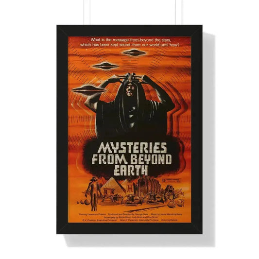 MYSTERIES FROM BEYOND EARTH 1975 - Framed Movie Poster 16″ x 24″ Black - The Sticker Space