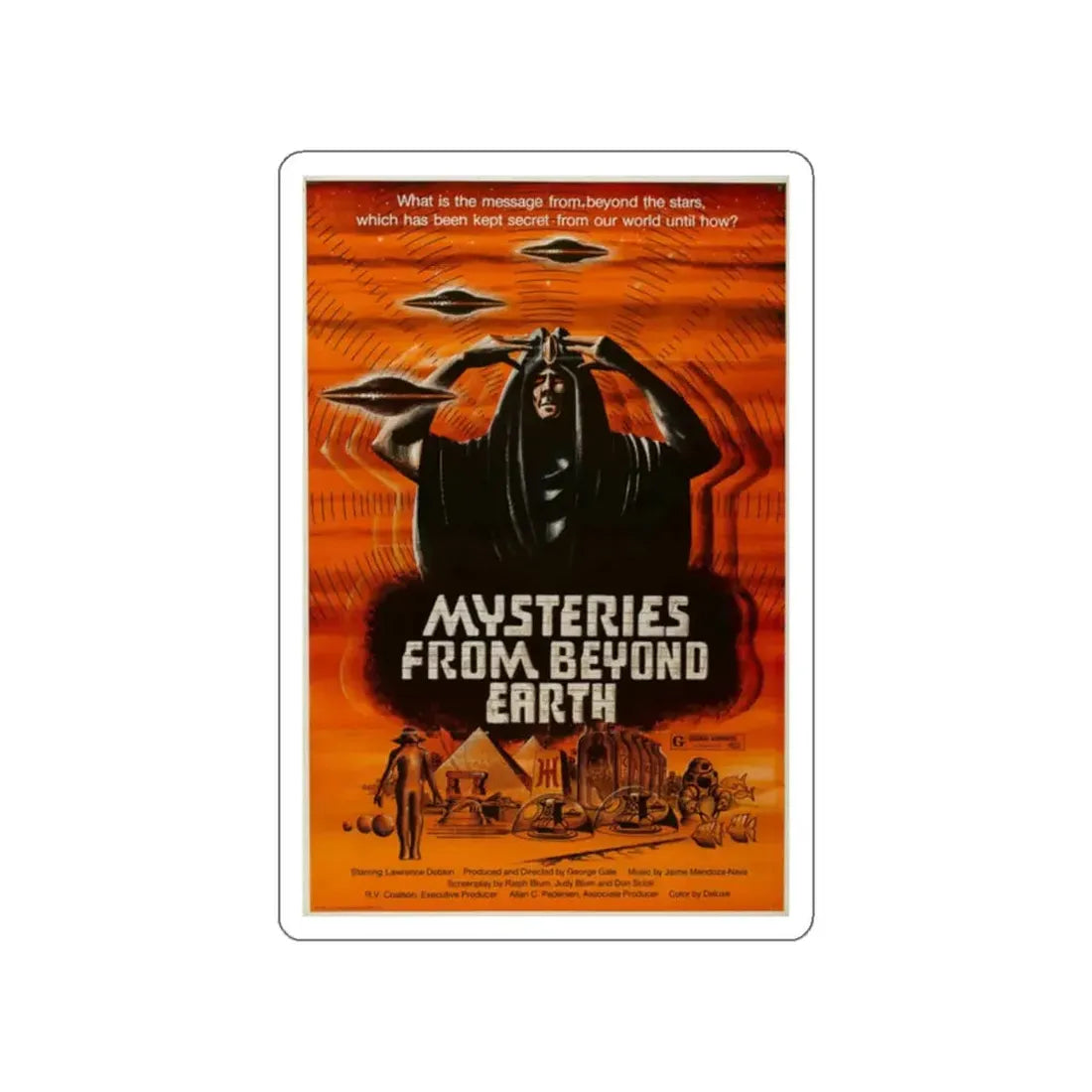 MYSTERIES FROM BEYOND EARTH 1975 Movie Poster STICKER Vinyl Die-Cut Decal 2 Inch - The Sticker Space