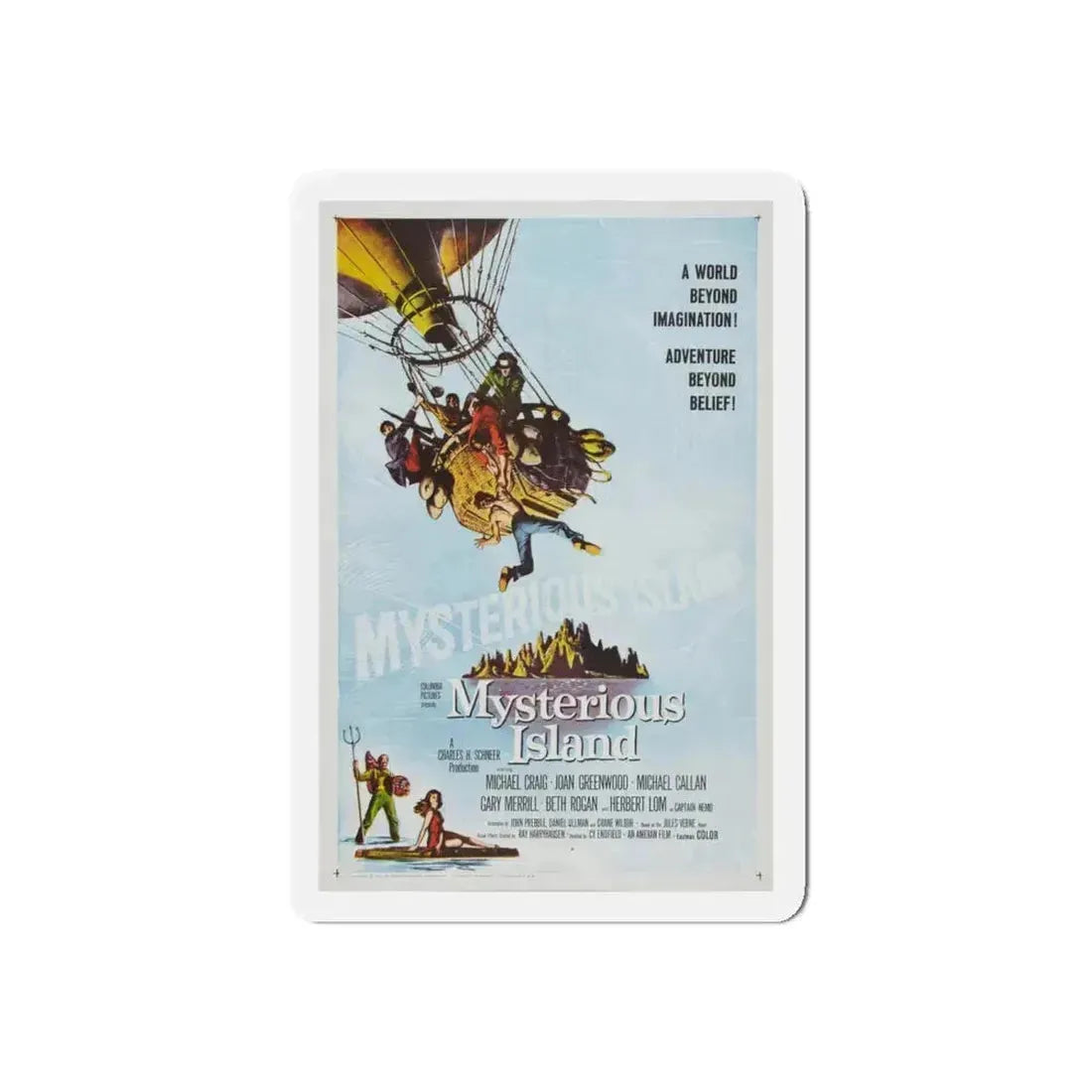MYSTERIOUS ISLAND (2) 1961 Movie Poster - Refrigerator Magnet 4 Inch Die-Cut - The Sticker Space