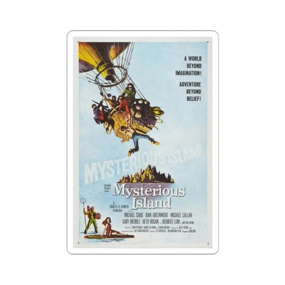 MYSTERIOUS ISLAND (2) 1961 Movie Poster - STICKER Vinyl Kiss-Cut Decal 2 Inch White - The Sticker Space