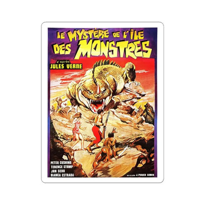 MYSTERY ON MONSTER ISLAND (FRENCH) 1981 Movie Poster - STICKER Vinyl Kiss-Cut Decal 6 Inch White - The Sticker Space