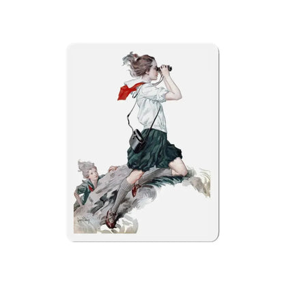 Mystery on the Mountain, The American Girl cover, July 1931 (Magazine Illustration) Refrigerator Magnet 6 Inch - The Sticker Space