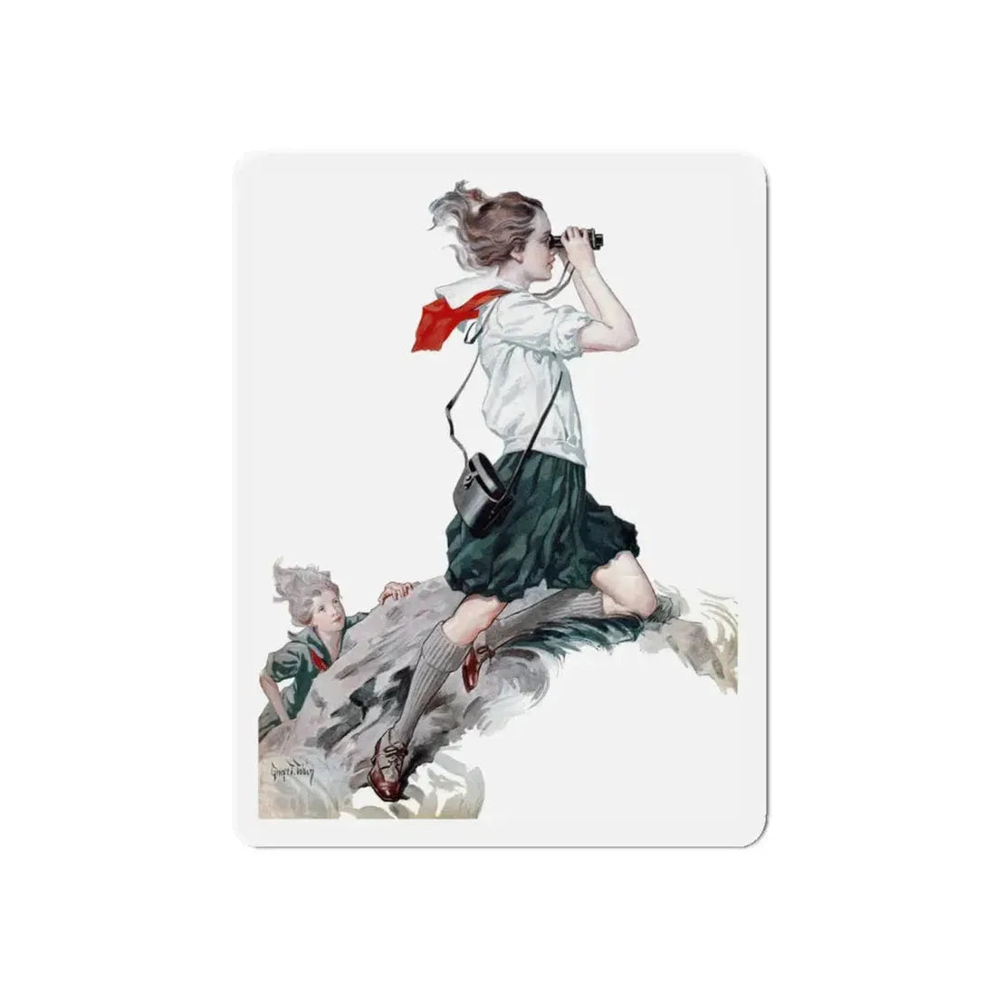 Mystery on the Mountain, The American Girl cover, July 1931 (Magazine Illustration) Refrigerator Magnet - The Sticker Space