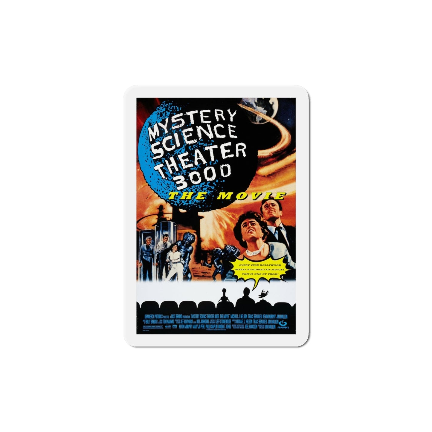 Mystery Science Theater 3000 The Movie 1996 Movie Poster Die-Cut Magnet-5" x 5"-The Sticker Space