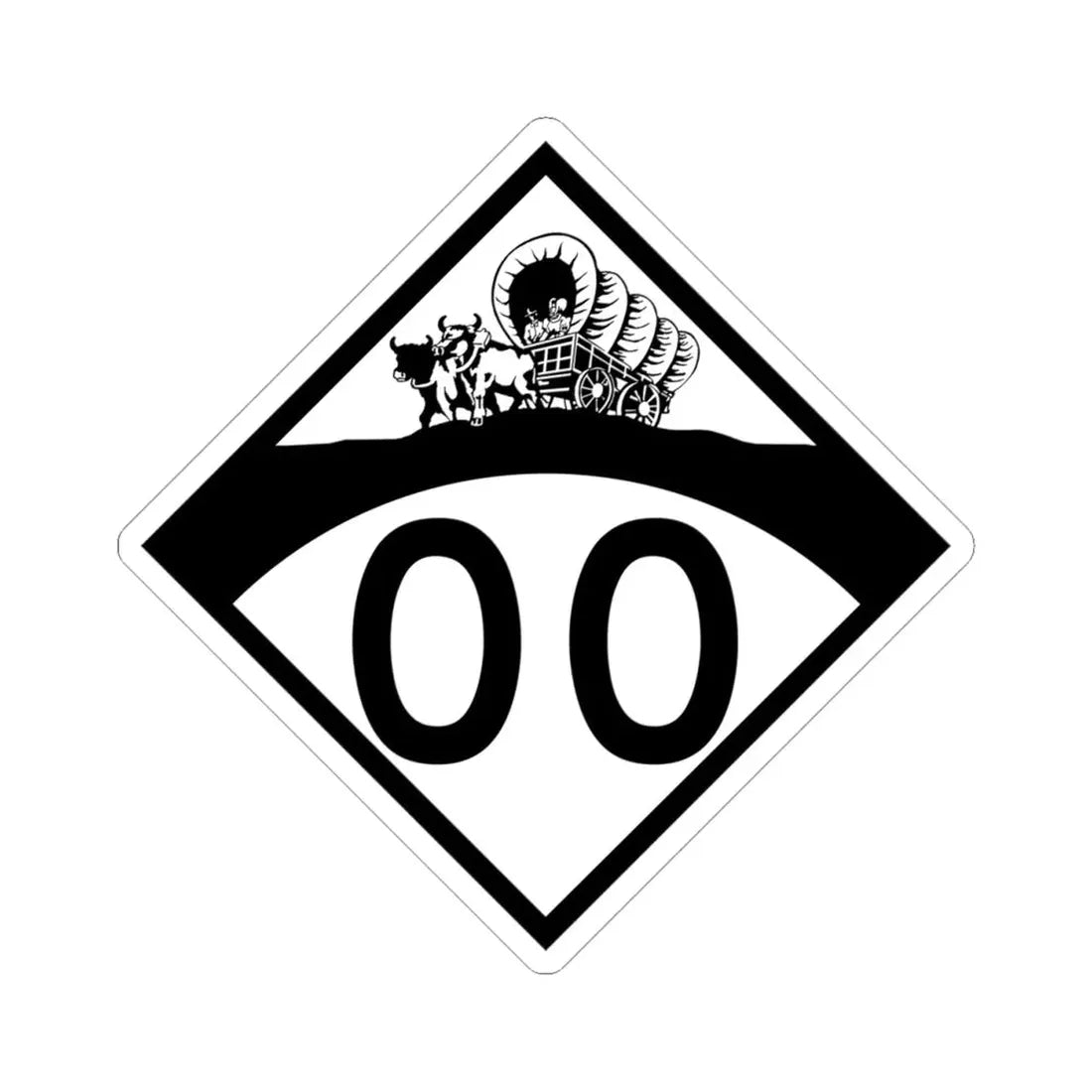 N-00 1950s template (Nebraska) (Road Sign) STICKER Vinyl Kiss-Cut Decal 4 Inch White - The Sticker Space