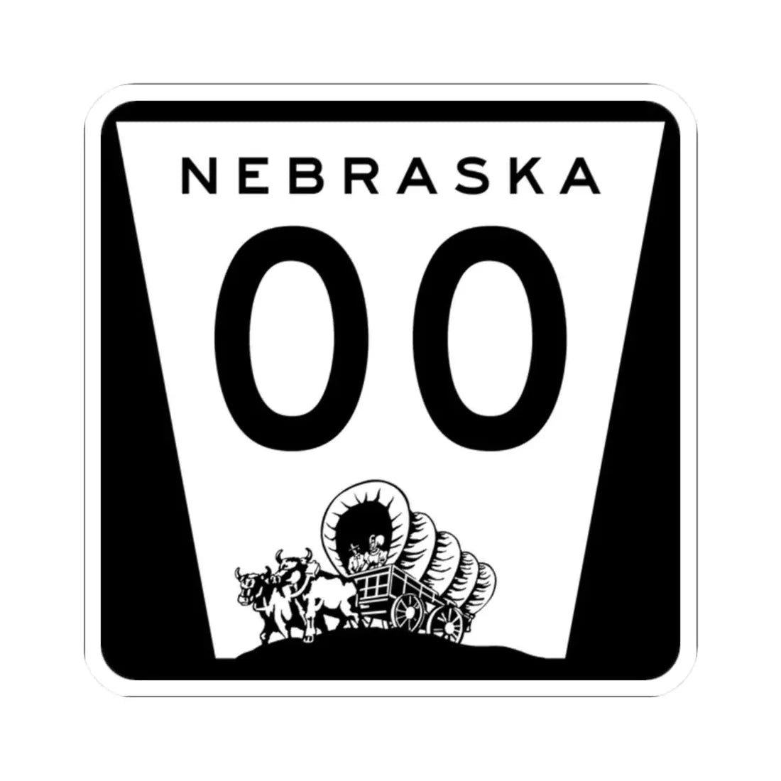 N-00 template (Nebraska) (Road Sign) STICKER Vinyl Kiss-Cut Decal 2 Inch White - The Sticker Space