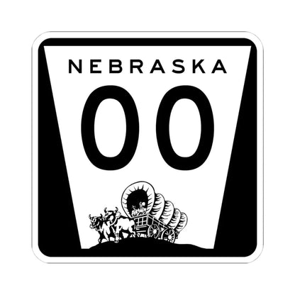 N-00 template (Nebraska) (Road Sign) STICKER Vinyl Kiss-Cut Decal 4 Inch White - The Sticker Space