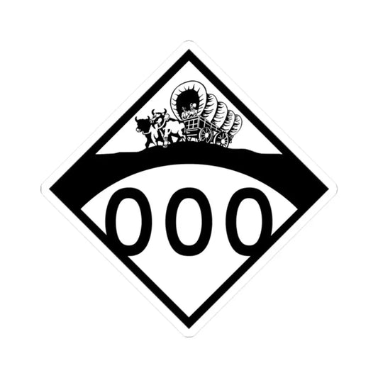 N-000 1950s template (Nebraska) (Road Sign) STICKER Vinyl Kiss-Cut Decal 2 Inch White - The Sticker Space