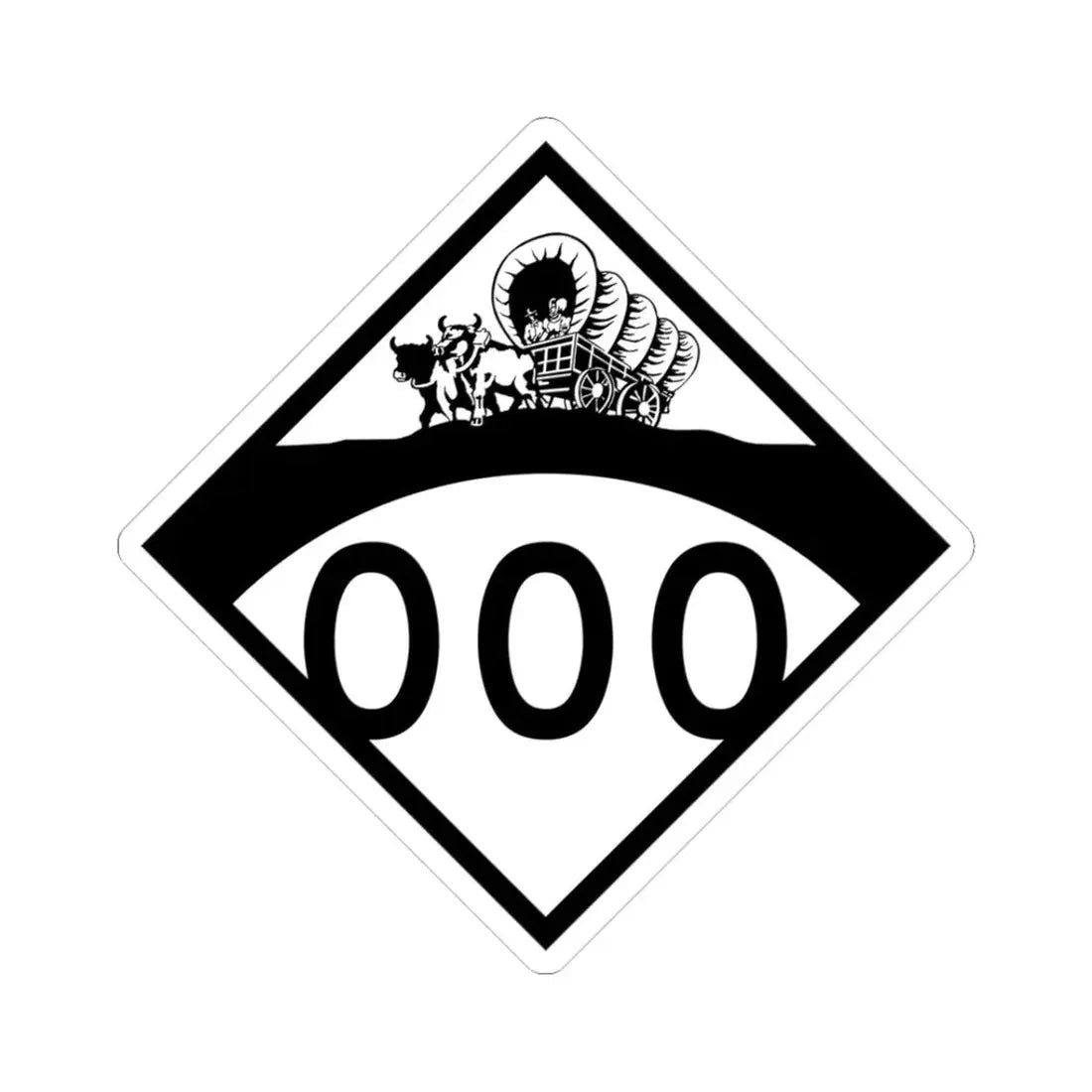 N-000 1950s template (Nebraska) (Road Sign) STICKER Vinyl Kiss-Cut Decal 3 Inch White - The Sticker Space