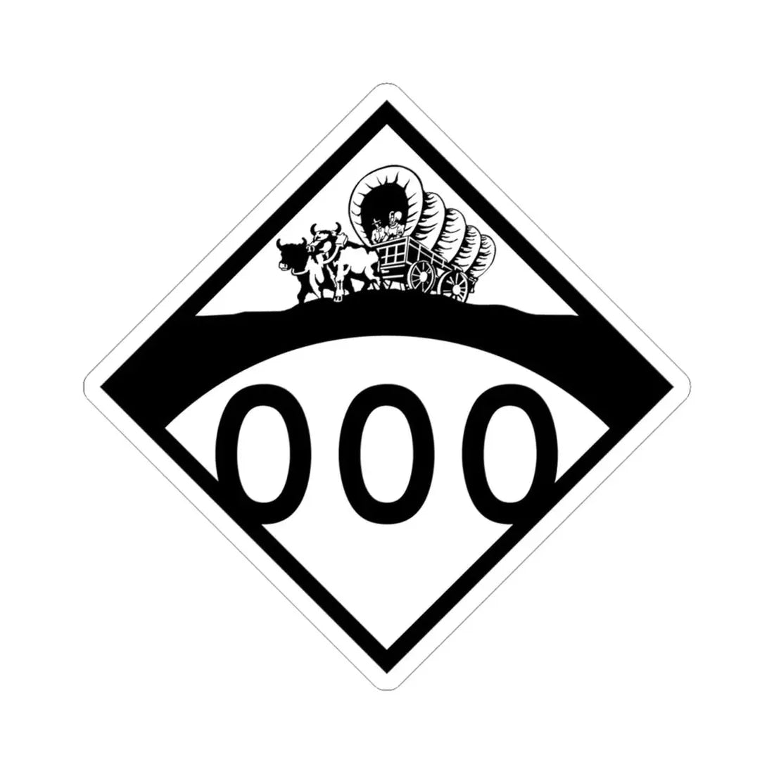 N-000 1950s template (Nebraska) (Road Sign) STICKER Vinyl Kiss-Cut Decal 4 Inch White - The Sticker Space