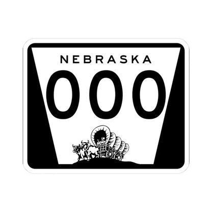 N-000 template (Nebraska) (Road Sign) STICKER Vinyl Kiss-Cut Decal 3 Inch White - The Sticker Space