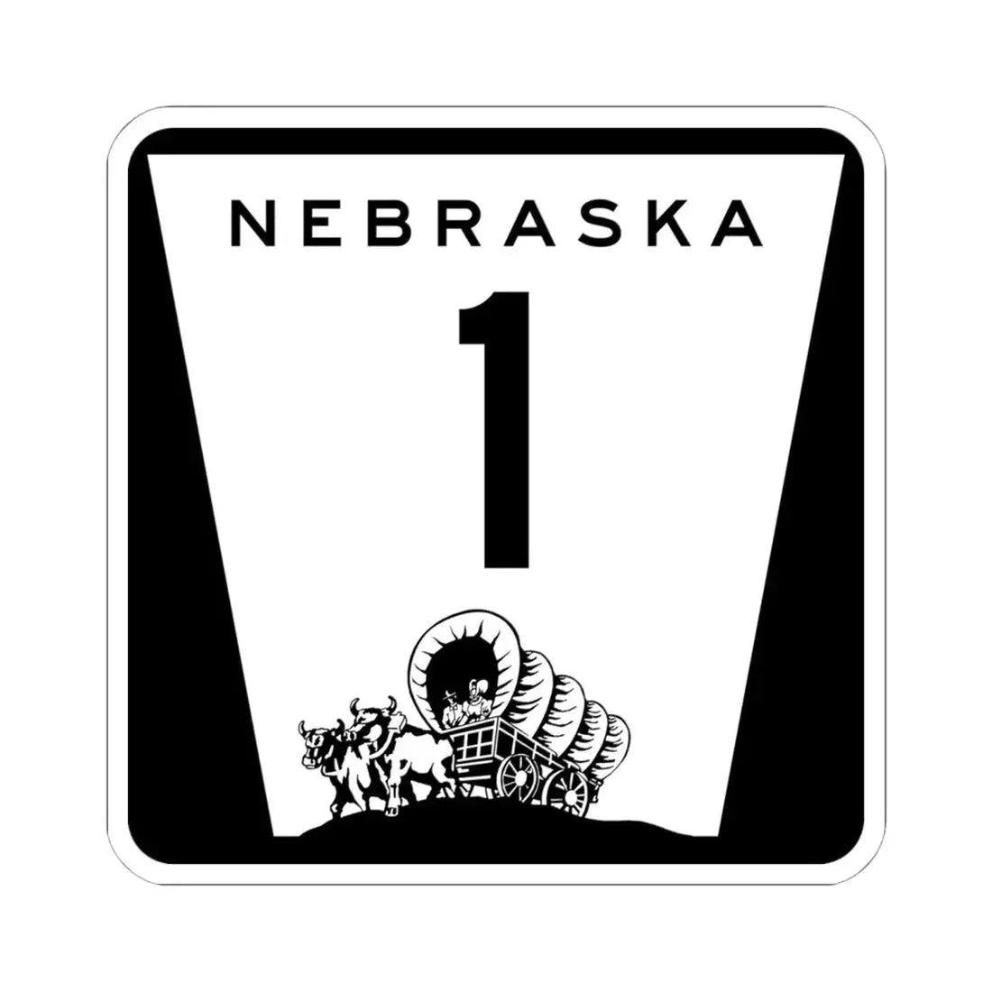 N-1 (Nebraska) (Road Sign) STICKER Vinyl Kiss-Cut Decal 6 Inch White - The Sticker Space