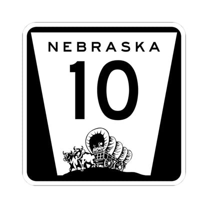 N-10 (Nebraska) (Road Sign) STICKER Vinyl Kiss-Cut Decal 3 Inch White - The Sticker Space