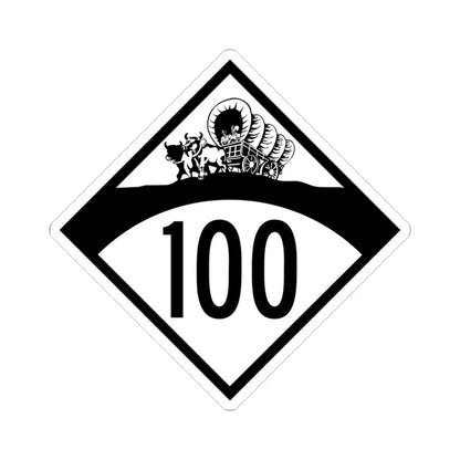 N-100 1950 (Nebraska) (Road Sign) STICKER Vinyl Kiss-Cut Decal 3 Inch White - The Sticker Space
