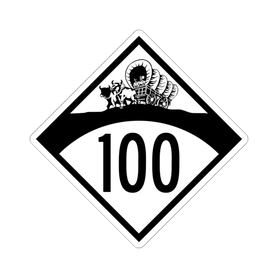 N-100 1950 (Nebraska) (Road Sign) STICKER Vinyl Kiss-Cut Decal 6 Inch White - The Sticker Space