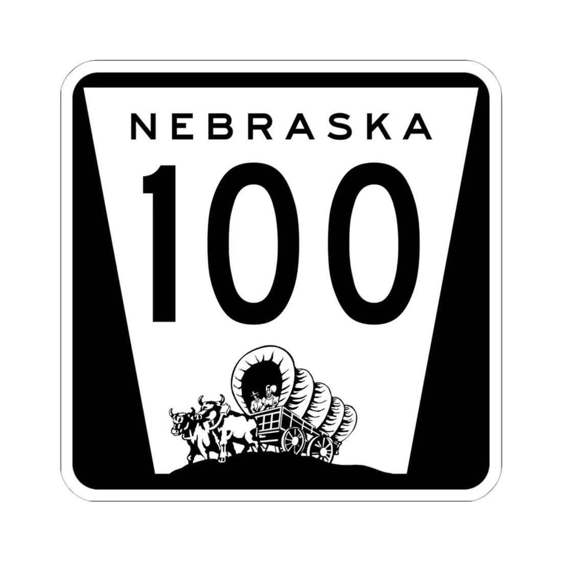 N-100 1967 (Nebraska) (Road Sign) STICKER Vinyl Kiss-Cut Decal 6 Inch White - The Sticker Space