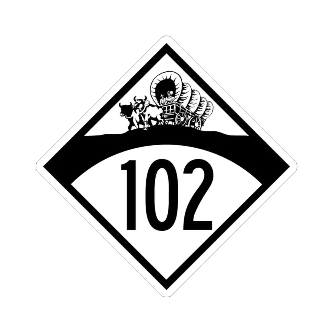 N-102 1950 (Nebraska) (Road Sign) STICKER Vinyl Kiss-Cut Decal 3 Inch White - The Sticker Space