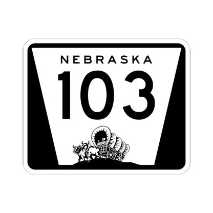 N-103 (Nebraska) (Road Sign) STICKER Vinyl Kiss-Cut Decal 6 Inch White - The Sticker Space