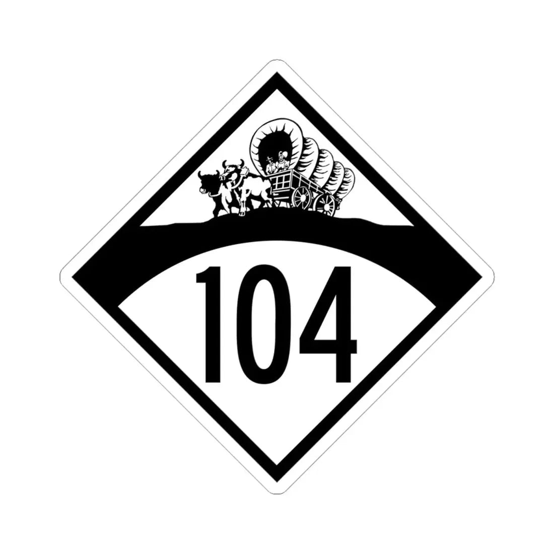 N-104 1950 (Nebraska) (Road Sign) STICKER Vinyl Kiss-Cut Decal 4 Inch White - The Sticker Space