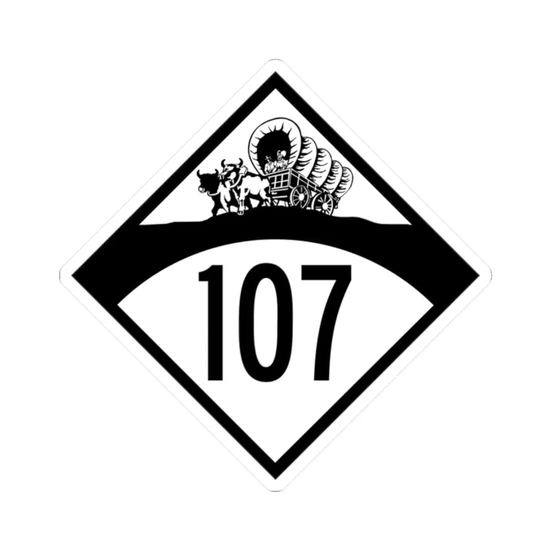 N-107 1950 (Nebraska) (Road Sign) STICKER Vinyl Kiss-Cut Decal 2 Inch White - The Sticker Space