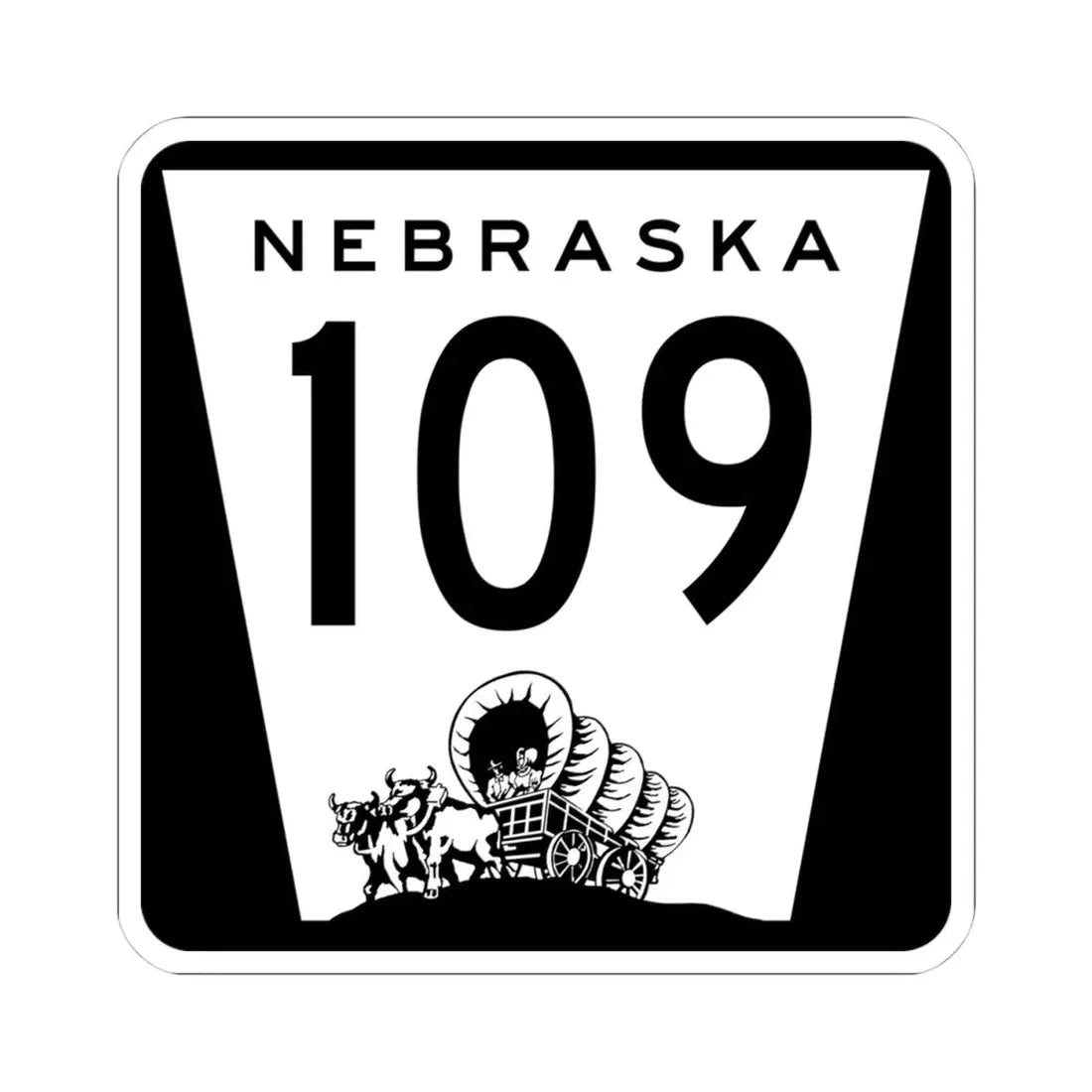 N-109 1967 (Nebraska) (Road Sign) STICKER Vinyl Kiss-Cut Decal 4 Inch White - The Sticker Space