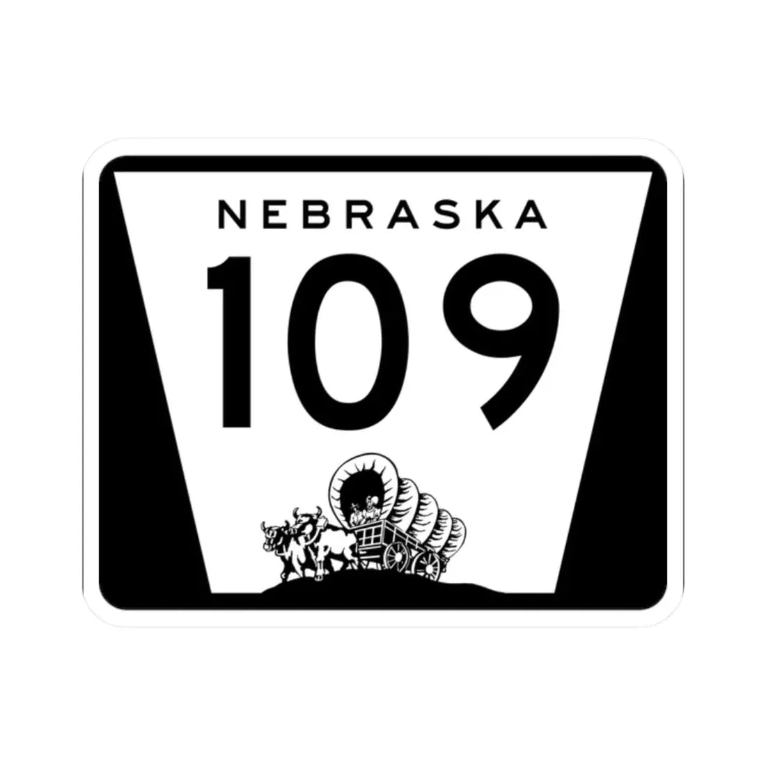 N-109 (Nebraska) (Road Sign) STICKER Vinyl Kiss-Cut Decal 2 Inch White - The Sticker Space