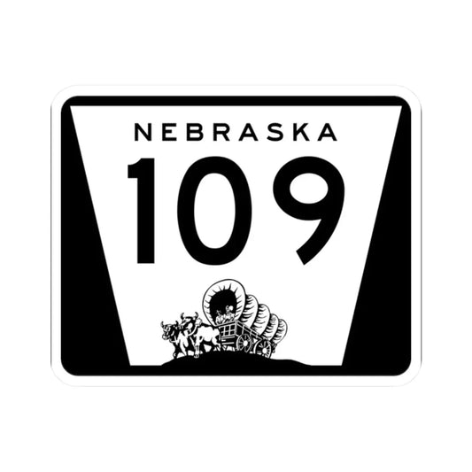 N-109 (Nebraska) (Road Sign) STICKER Vinyl Kiss-Cut Decal 2 Inch White - The Sticker Space