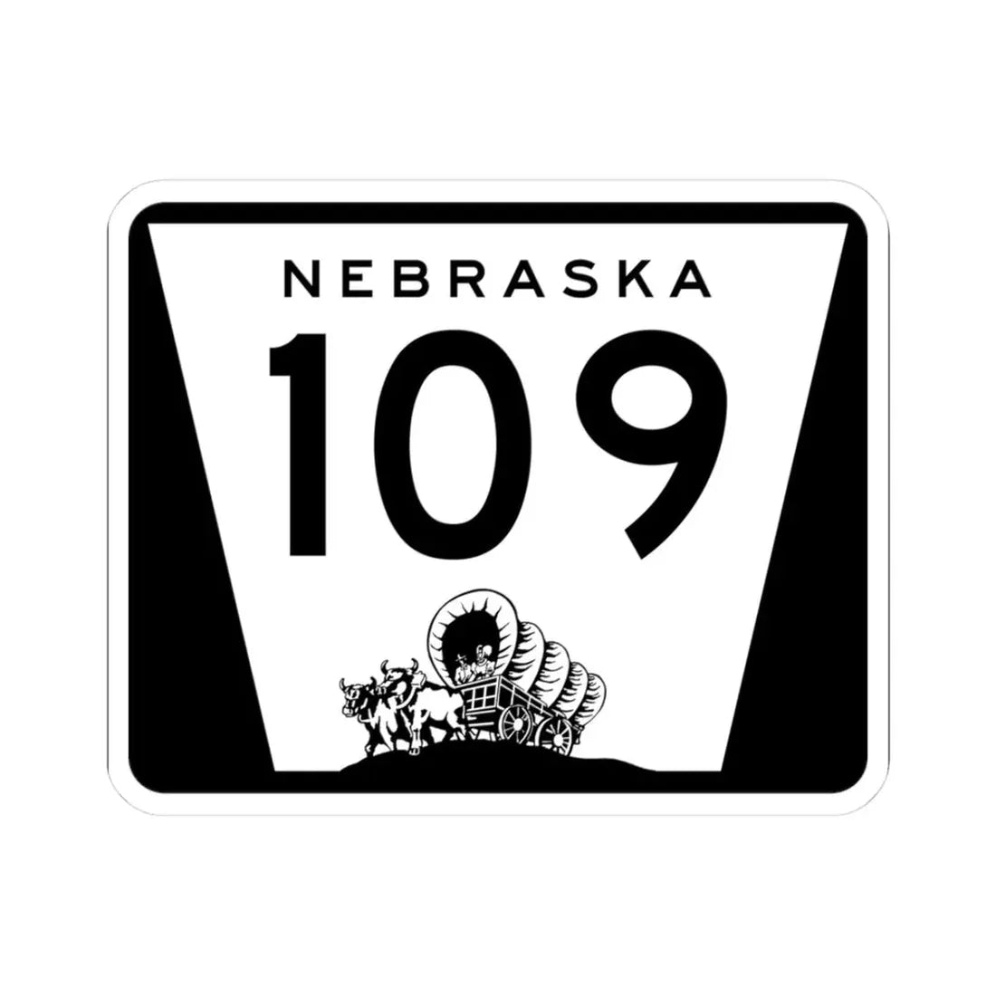 N-109 (Nebraska) (Road Sign) STICKER Vinyl Kiss-Cut Decal 3 Inch White - The Sticker Space