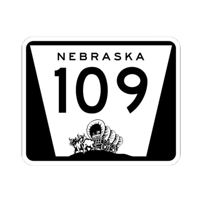 N-109 (Nebraska) (Road Sign) STICKER Vinyl Kiss-Cut Decal 4 Inch White - The Sticker Space