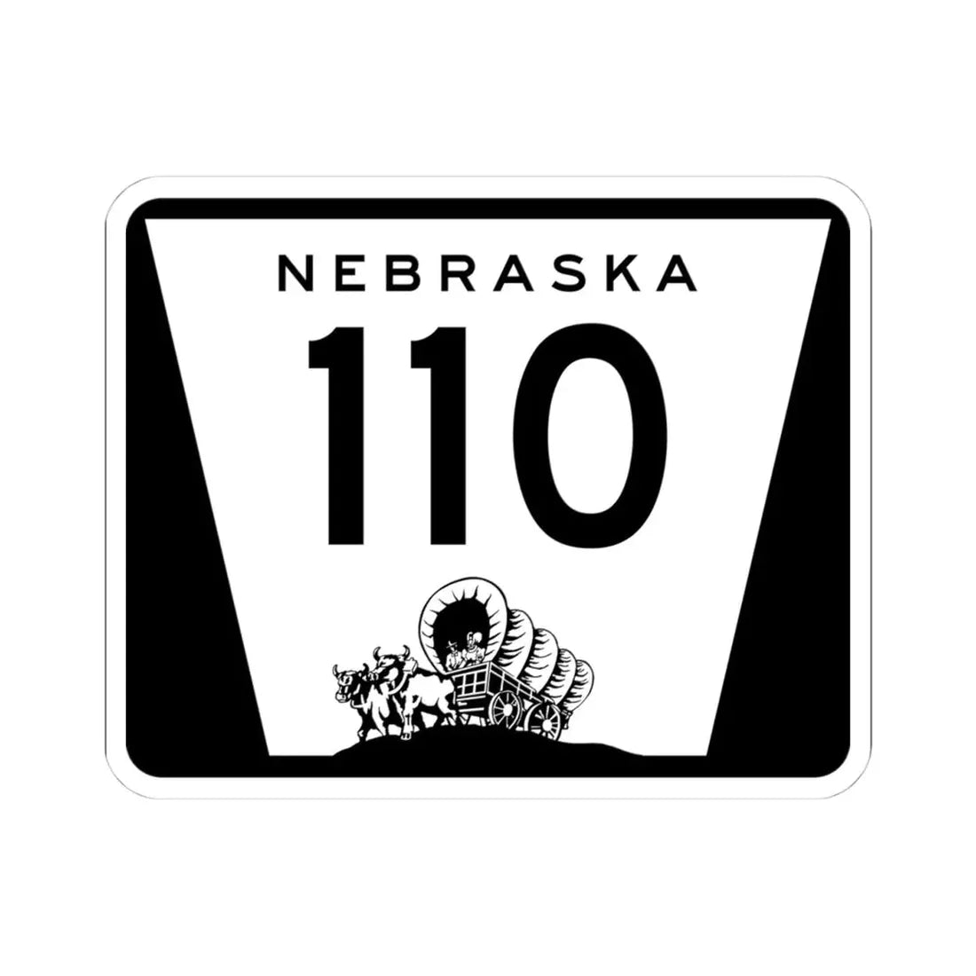N-110 (Nebraska) (Road Sign) STICKER Vinyl Kiss-Cut Decal 4 Inch White - The Sticker Space