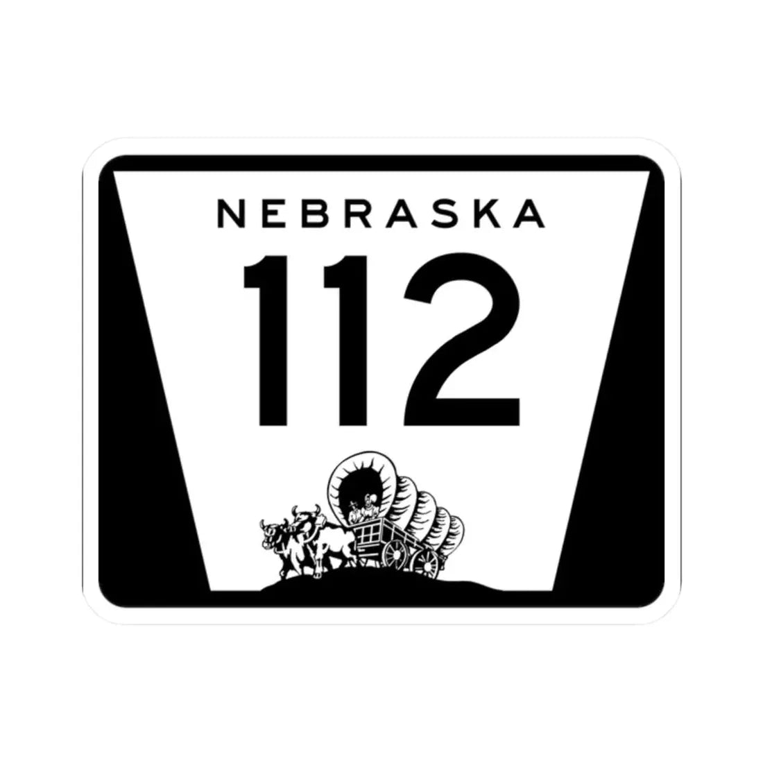N-112 (Nebraska) (Road Sign) STICKER Vinyl Kiss-Cut Decal 2 Inch White - The Sticker Space